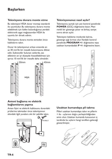 Philips T&eacute;l&eacute;viseur - Mode d&rsquo;emploi - TUR