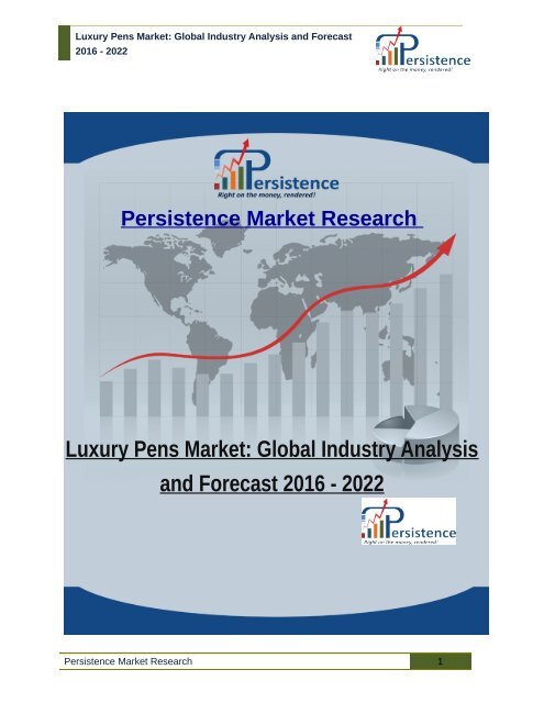 Luxury Pens Market: Global Industry Analysis and Forecast 2016 - 2022