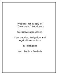 Proposal for supply of Lubricants Aug 2014