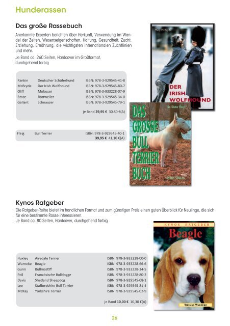 Kynos Verlag Gesamtverzeichnis Herbst 2016