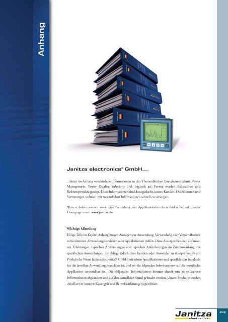 Energie-Management Power Management - Janitza Electronics GmbH