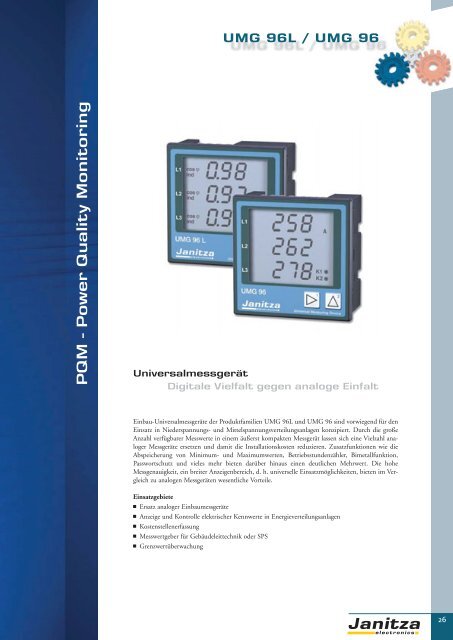 Energie-Management Power Management - Janitza Electronics GmbH