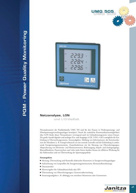 Energie-Management Power Management - Janitza Electronics GmbH