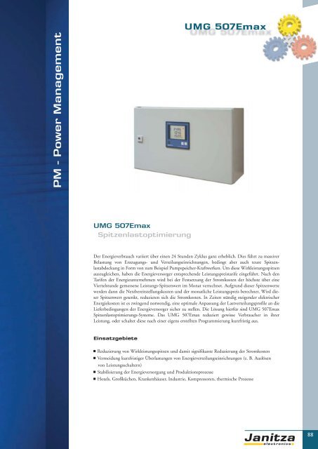 Energie-Management Power Management - Janitza Electronics GmbH