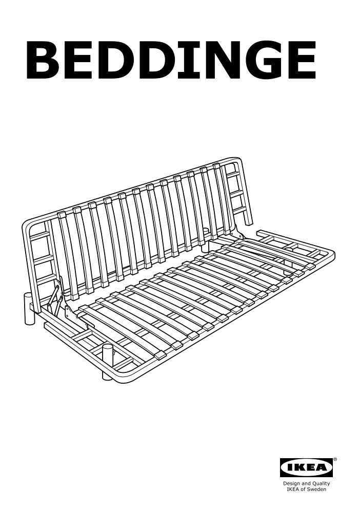 Ikea BEDDINGE struttura divano letto a 3 posti - 10031628 - Istruzioni di  montaggio