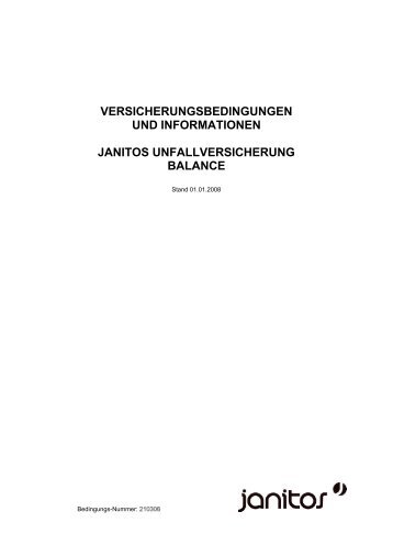 Balance - Janitos Versicherung AG