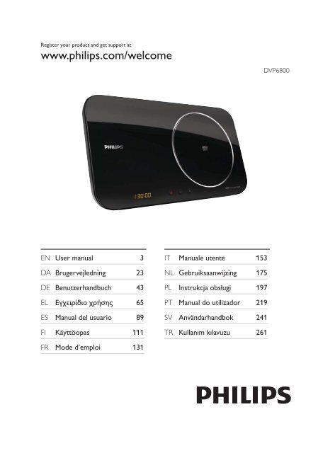 Philips Lecteur DVD - Mode d&rsquo;emploi - TUR
