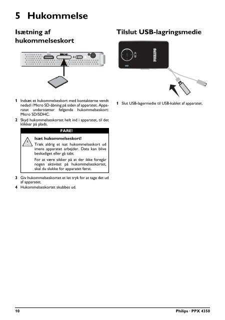 Philips PicoPix Projecteur de poche - Mode d&rsquo;emploi - DAN