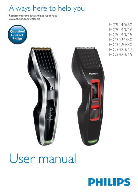 Philips Hairclipper series 3000 Tondeuse &agrave; cheveux - Mode d&rsquo;emploi - KOR