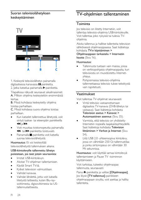 Philips 4000 series T&eacute;l&eacute;viseur LED Smart TV - Mode d&rsquo;emploi - FIN