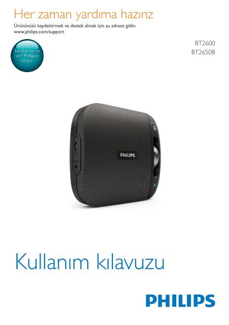 Philips Enceinte portable sans fil - Mode d&rsquo;emploi - TUR