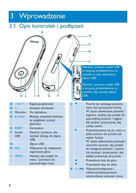 Philips GoGEAR Baladeur audio &agrave; m&eacute;moire flash - Mode d&rsquo;emploi - POL