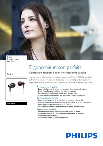 Philips Ãcouteurs intra-auriculaires - Fiche Produit - FRA