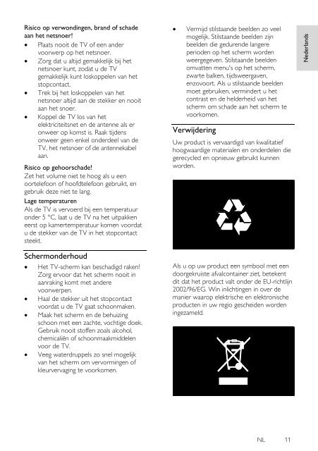 Philips T&eacute;l&eacute;viseur LED - Mode d&rsquo;emploi - NLD