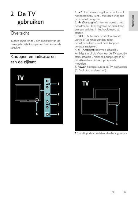 Philips T&eacute;l&eacute;viseur LED - Mode d&rsquo;emploi - NLD