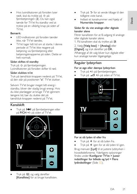 Philips T&eacute;l&eacute;viseur LED - Mode d&rsquo;emploi - DAN