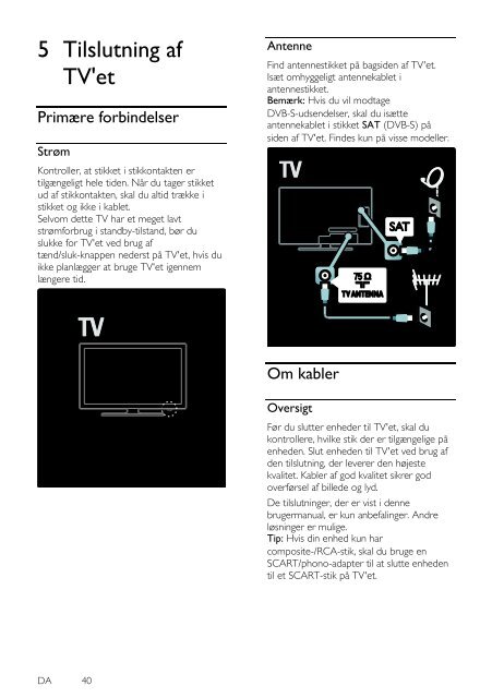 Philips T&eacute;l&eacute;viseur LED - Mode d&rsquo;emploi - DAN