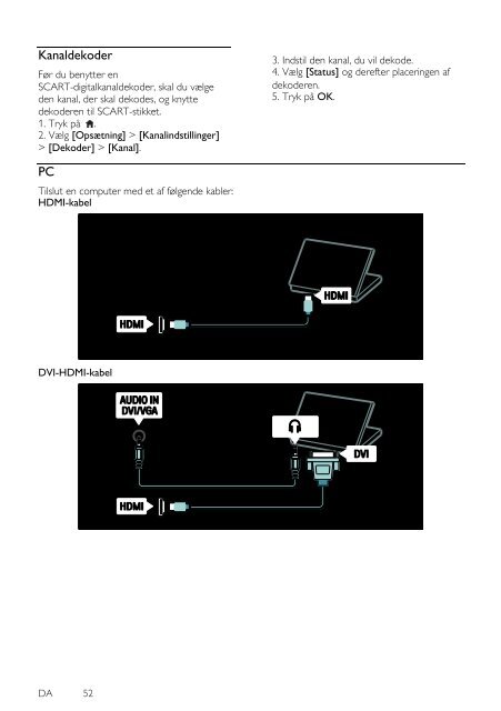 Philips T&eacute;l&eacute;viseur LED - Mode d&rsquo;emploi - DAN