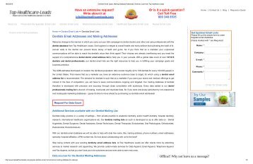 Dentists Email Leads, Mailing Database Addresses, Dentistry Lists from Top Healthcare Leads