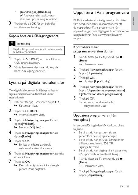 Philips TV LCD - Mode d&rsquo;emploi - SWE