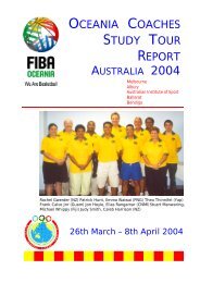 OCEANIA COACHES STUDY TOUR REPORT - Fiba Oceania