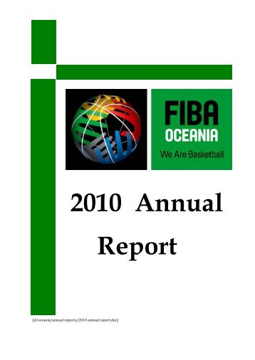 2010 Annual Report - Fiba Oceania