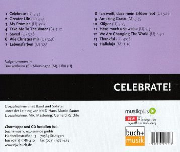 Lieder CD Celebrate