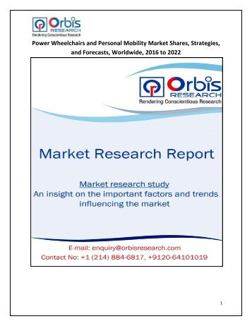 Power Wheelchairs and Personal Mobility Market