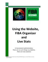 Using the Website, FIBA Organizer and Live Stats - Fiba Oceania