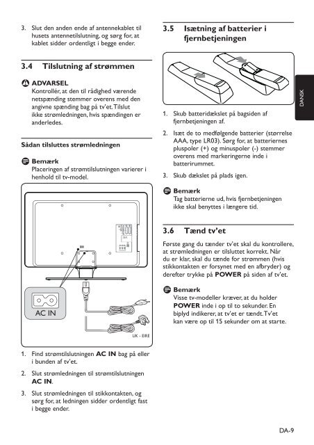 Philips TV LCD - Mode d&rsquo;emploi - DAN