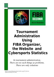 Tournament Administration Using FIBA Organizer ... - Fiba Oceania