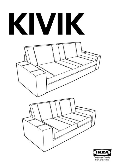 Ikea KIVIK Divano A 2 Posti - 70200642 - Istruzioni di montaggio