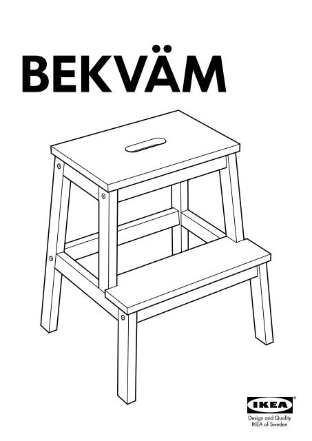 Ikea BEKV&amp;Auml;M scaletta/sgabello - 40178888 - Istruzioni di montaggio