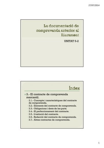UNI 5-2 DOCUMENTACIO DE COMPRAVENDA ANTERIOR AL LLIURAMENT