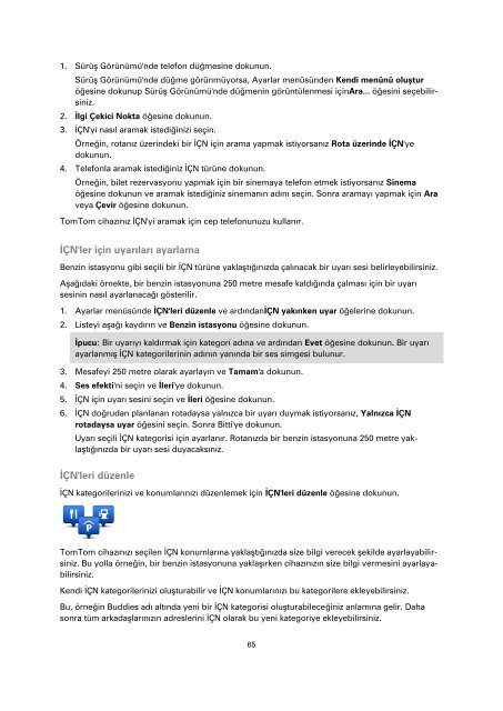 TomTom Via - PDF mode d'emploi - T&uuml;rk&ccedil;e