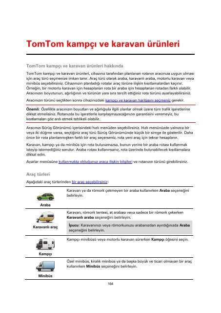 TomTom GO LIVE 1000 - PDF mode d'emploi - T&uuml;rk&ccedil;e