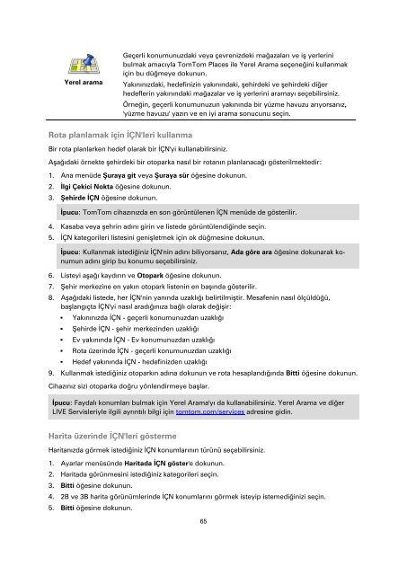 TomTom GO LIVE 1000 - PDF mode d'emploi - T&uuml;rk&ccedil;e