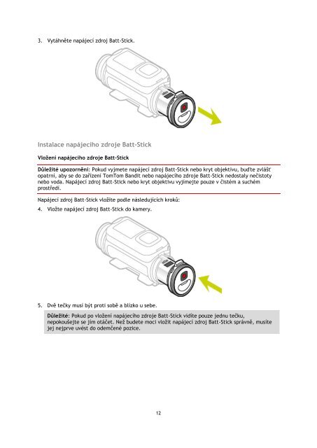 TomTom Bandit Action Camera - PDF mode d'emploi - Ce&scaron;tina