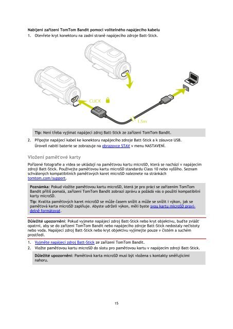 TomTom Bandit Action Camera - PDF mode d'emploi - Ce&scaron;tina