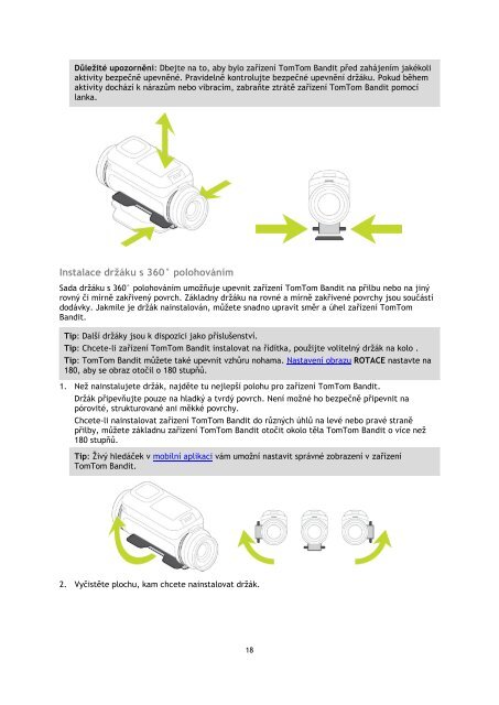 TomTom Bandit Action Camera - PDF mode d'emploi - Ce&scaron;tina