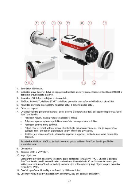 TomTom Bandit Action Camera - PDF mode d'emploi - Ce&scaron;tina