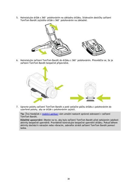 TomTom Bandit Action Camera - PDF mode d'emploi - Ce&scaron;tina