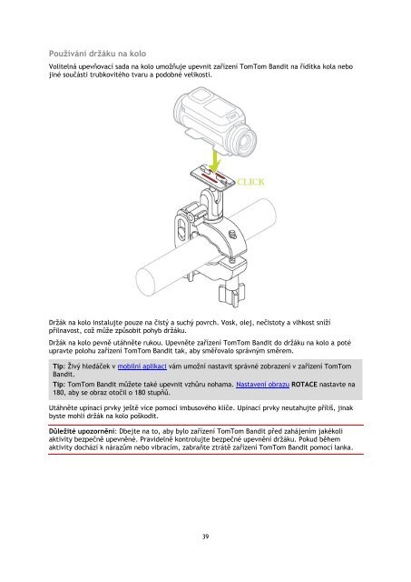 TomTom Bandit Action Camera - PDF mode d'emploi - Ce&scaron;tina