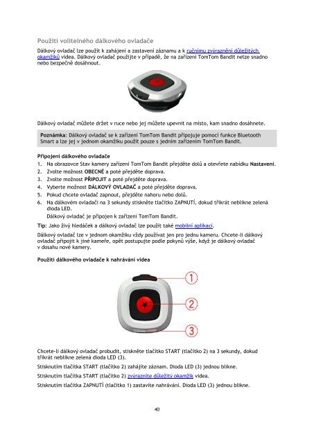 TomTom Bandit Action Camera - PDF mode d'emploi - Ce&scaron;tina
