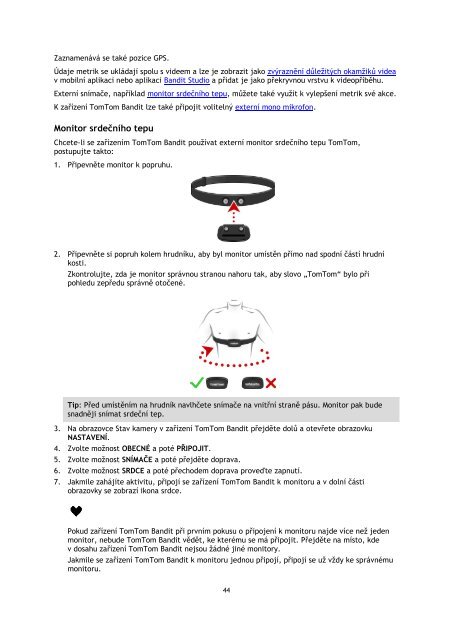 TomTom Bandit Action Camera - PDF mode d'emploi - Ce&scaron;tina