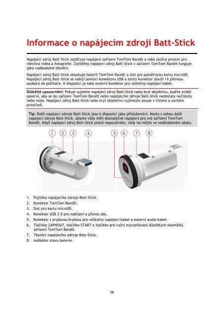 TomTom Bandit Action Camera - PDF mode d'emploi - Ce&scaron;tina