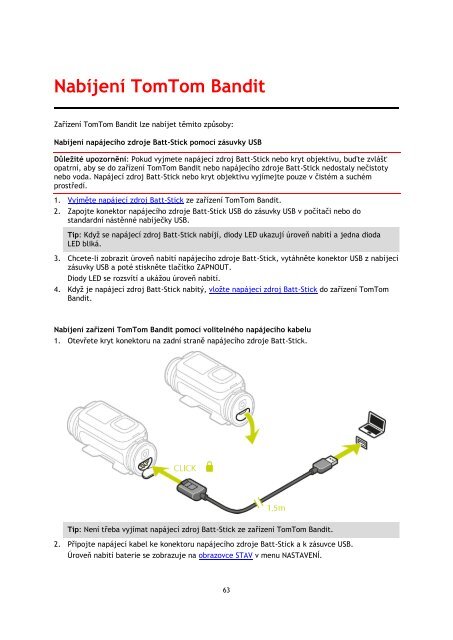 TomTom Bandit Action Camera - PDF mode d'emploi - Ce&scaron;tina