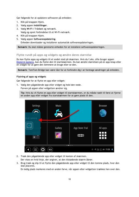 TomTom Bridge Guide de r&eacute;f&eacute;rence - PDF mode d'emploi - Dansk