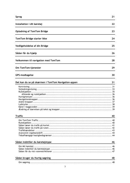 TomTom Bridge Guide de r&eacute;f&eacute;rence - PDF mode d'emploi - Dansk