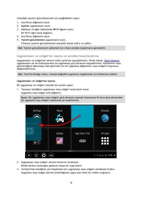 TomTom Bridge Guide de r&eacute;f&eacute;rence - PDF mode d'emploi - T&uuml;rk&ccedil;e